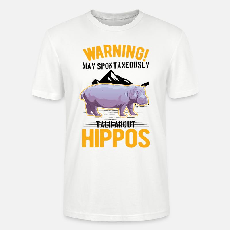 Warnung Nilpferd Hippo Flusspferd - Stanley/Stella Unisex Bio-T-Shirt CRAFTER - Weiß