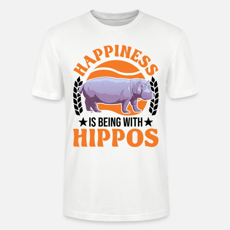 Nilpferd Glück Flusspferd - Stanley/Stella Unisex Bio-T-Shirt CRAFTER - Weiß