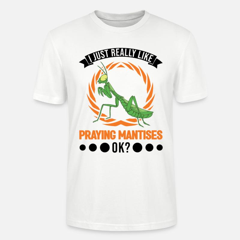 Gottesanbeterin Geschenk Mantis Fangschrecke - Stanley/Stella Unisex Bio-T-Shirt CRAFTER - Weiß