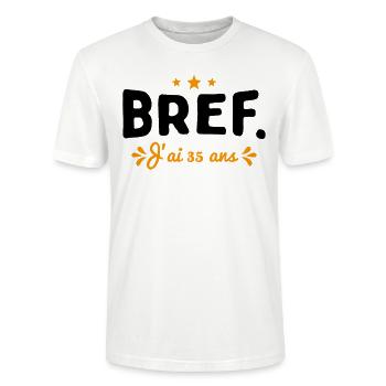 Bref J'Ai 35 Ans Cadeau - T-shirt bio CRAFTER Stanley Stella Unisexe - blanc - Devant - Alina (178cm) & Michal (187cm)