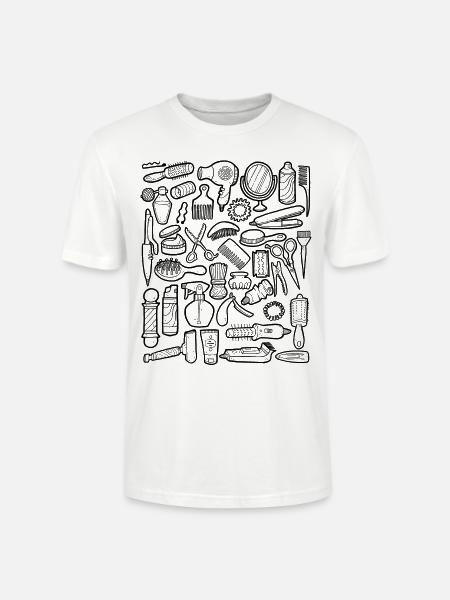 Frisör & Barbier Doodles - Stanley/Stella Unisex Bio-T-Shirt CRAFTER - Weiß