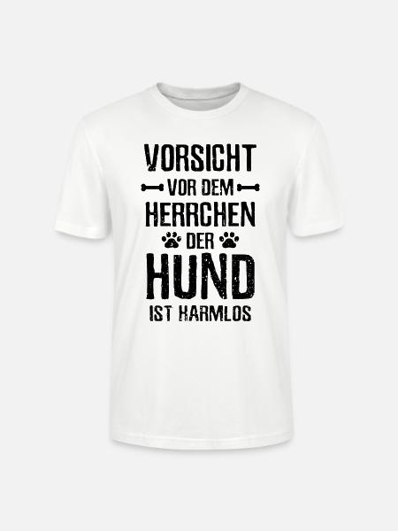 Vorsicht Herrchen Hund ist harmlos Gassi - Stanley/Stella Unisex Bio-T-Shirt CRAFTER - Weiß