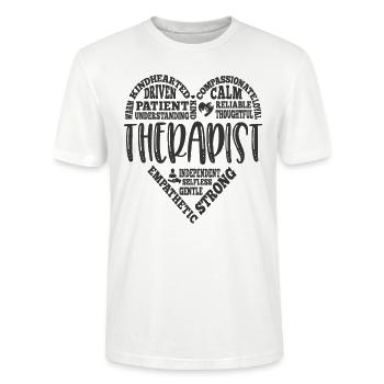 Therapeut Herzzitate - Stanley/Stella Unisex Bio-T-Shirt CRAFTER - Weiß - Vorne - Alina (178cm) & Michal (187cm)