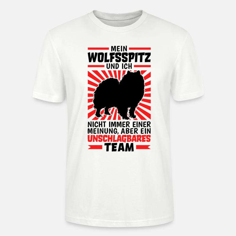 Wolfsspitz unschlagbar deutscher Spitz Keeshond - Stanley/Stella Unisex Bio-T-Shirt CRAFTER - Weiß