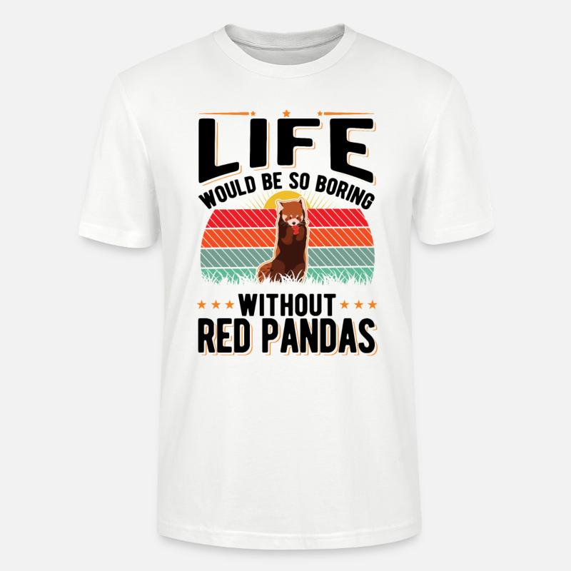 Cadeau panda roux - T-shirt bio CRAFTER Stanley Stella Unisexe - blanc
