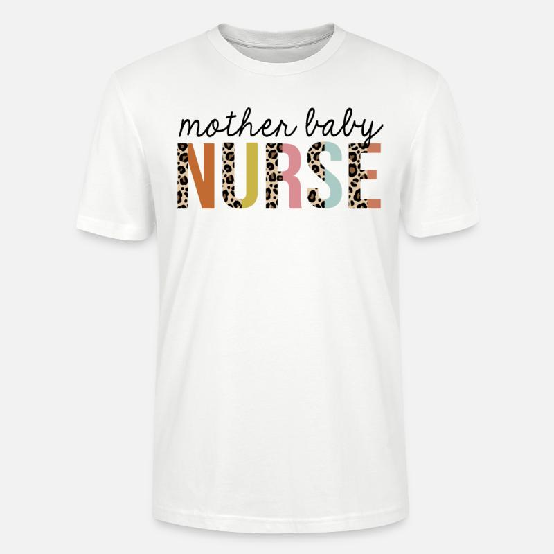 Mutter-Kind-Krankenschwester Leopard Print Registered RN - Stanley/Stella Unisex Bio-T-Shirt CRAFTER - Weiß