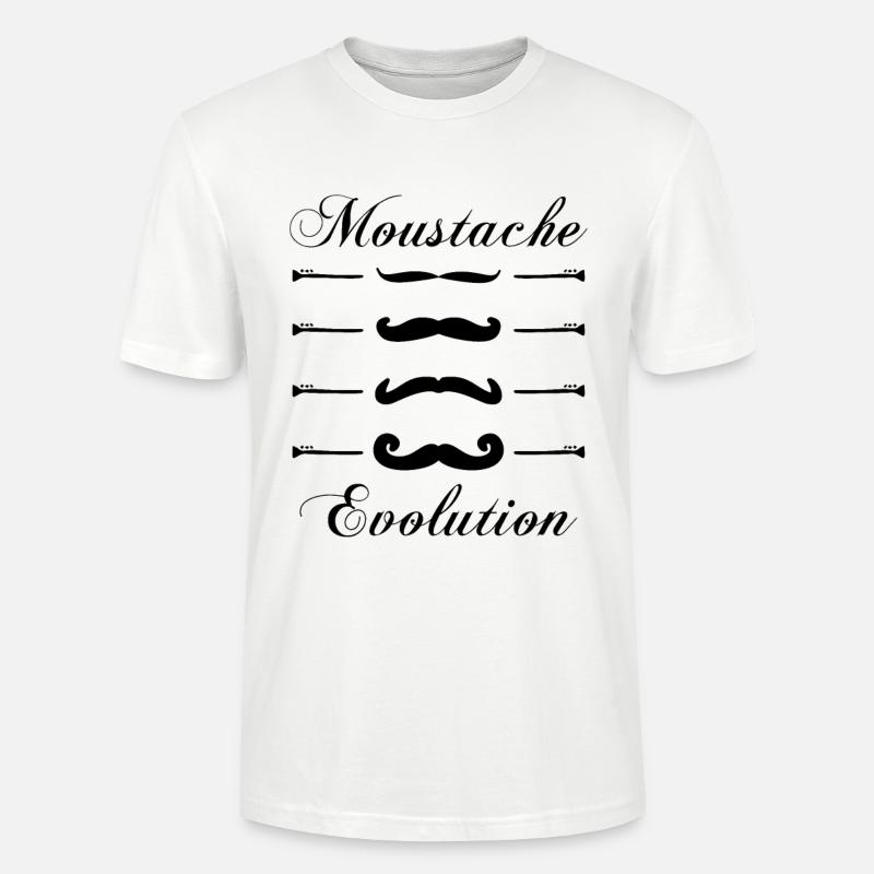 moustaches évolution, Idée cadeau d'élégance. - T-shirt bio CRAFTER Stanley Stella Unisexe - blanc