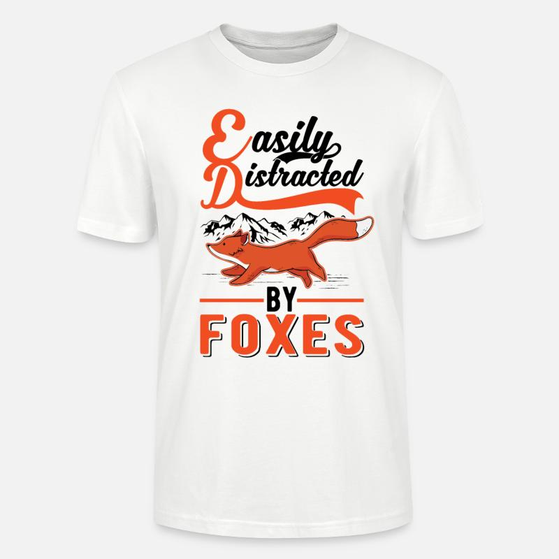 Easily distracted by Foxes Fuchs - Stanley/Stella Unisex Bio-T-Shirt CRAFTER - Weiß