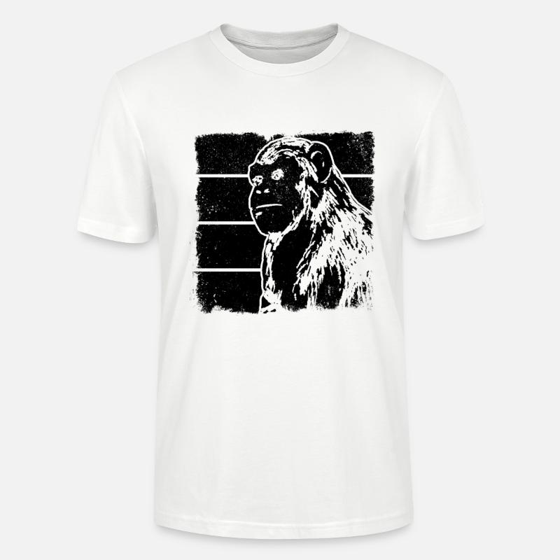 Monkey Chimpanzee Orangutan Monkey - Stanley/Stella Unisex Bio-T-Shirt CRAFTER - Weiß