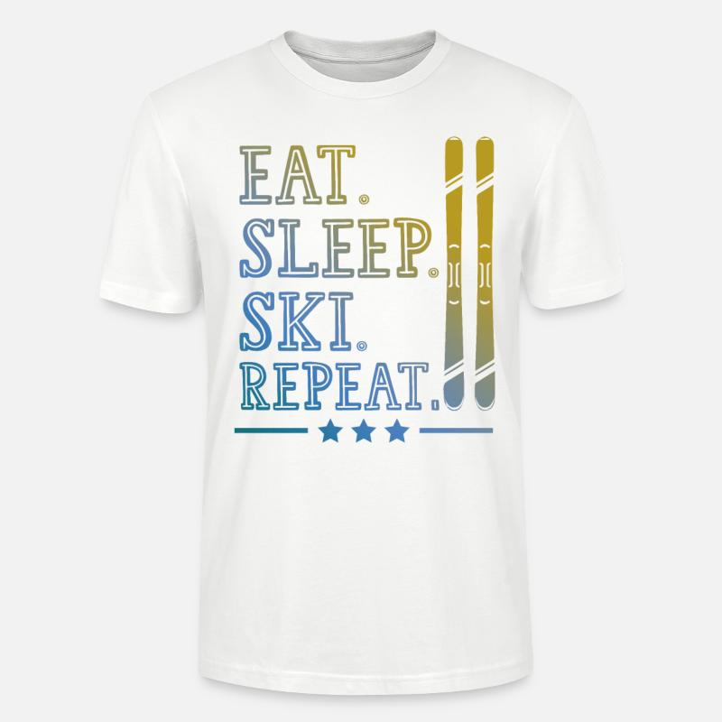 manger dormir ski répéter - T-shirt bio CRAFTER Stanley Stella Unisexe - blanc