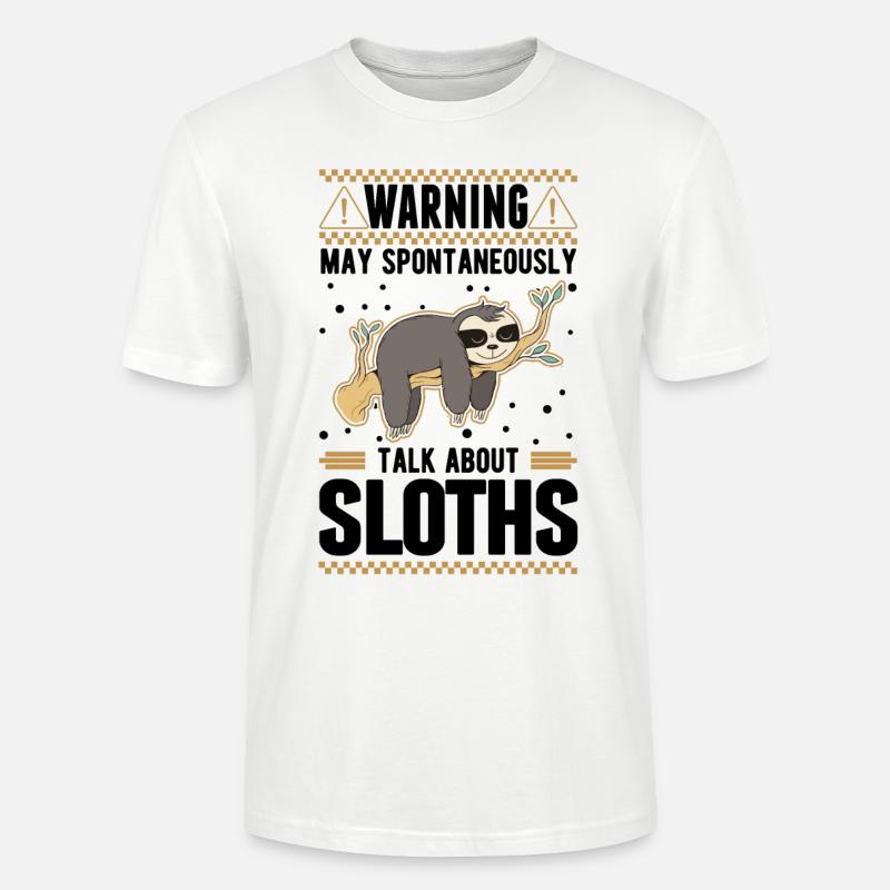 Warning Sloth Sloth - Stanley/Stella CRAFTER Unisex Organic T-Shirt - white