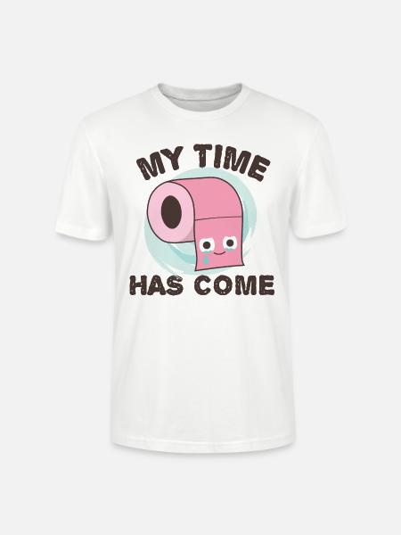 Carta igienica "Il mio tempo è arrivato", divertente scherzo wc - Maglietta unisex ecologica CRAFTER di Stanley/Stella - bianco
