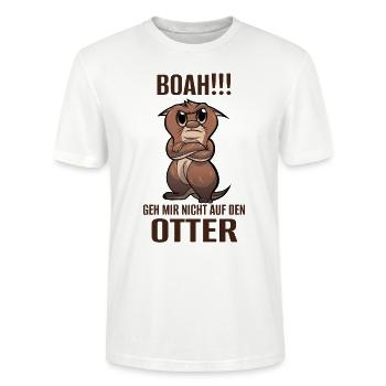 Otter Boah Lustiges Spruch - Stanley/Stella Unisex Bio-T-Shirt CRAFTER - Weiß - Vorne - Alina (178cm) & Michal (187cm)