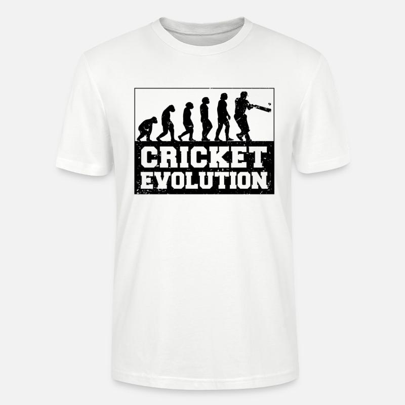 Kricketspieler Cricket-game Evolution - Stanley/Stella Unisex Bio-T-Shirt CRAFTER - Weiß