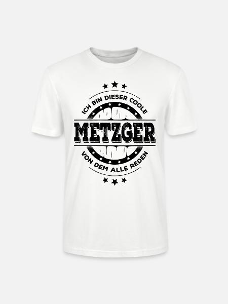 Metzger Kollegen Geburtstag Fleischer Geschenk - Stanley/Stella Unisex Bio-T-Shirt CRAFTER - Weiß