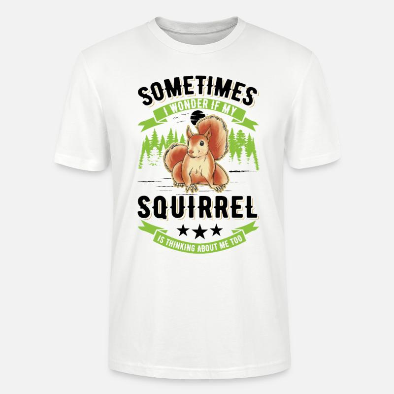 Eichhörnchen Geschenk Grauhörnchen Squirrel - Stanley/Stella Unisex Bio-T-Shirt CRAFTER - Weiß