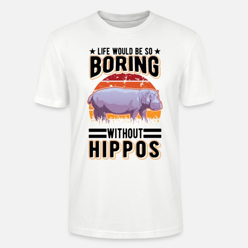 Nilpferd Geschenk Hippo Flusspferd - Stanley/Stella Unisex Bio-T-Shirt CRAFTER - Weiß