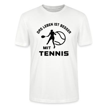 La vie est meilleure avec les joueurs de tennis de l’équipe de tennis - T-shirt bio CRAFTER Stanley Stella Unisexe - blanc - Devant - Alina (178cm) & Michal (187cm)
