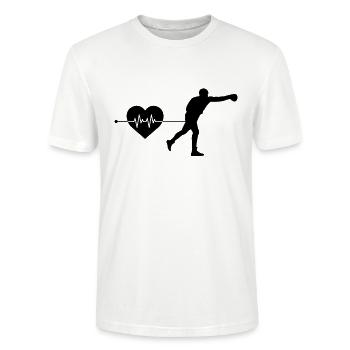 Battement de cœur de boxe - T-shirt bio CRAFTER Stanley Stella Unisexe - blanc - Devant - Alina (178cm) & Michal (187cm)
