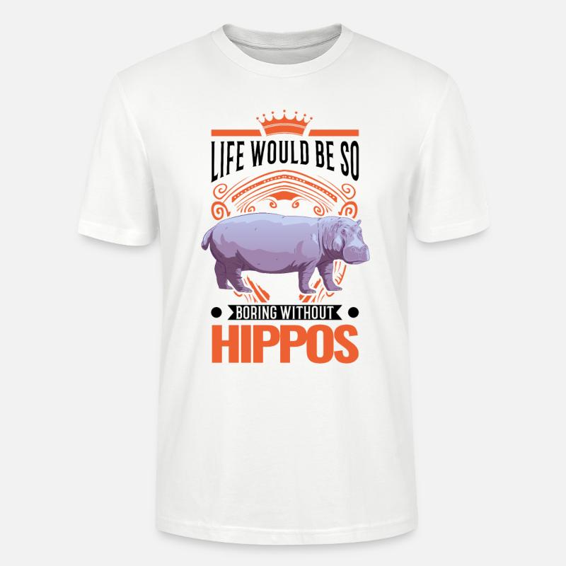 Nilpferd Geschenk Hippo Flusspferd - Stanley/Stella Unisex Bio-T-Shirt CRAFTER - Weiß