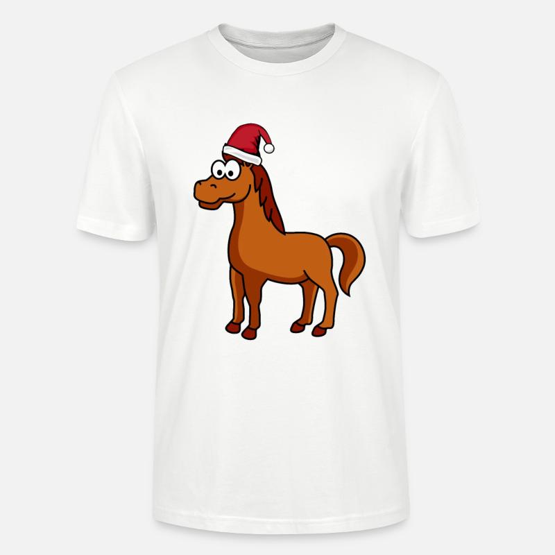 Pferd Weihnachten Comic - Stanley/Stella Unisex Bio-T-Shirt CRAFTER - Weiß