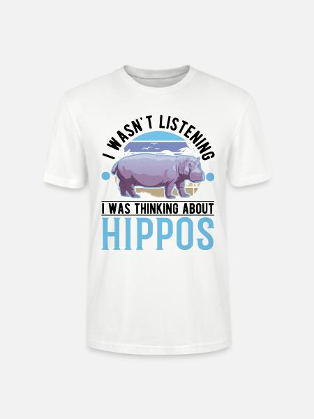 Hippo Gift Hippo Hippo - Stanley/Stella CRAFTER Unisex Organic T-Shirt - white