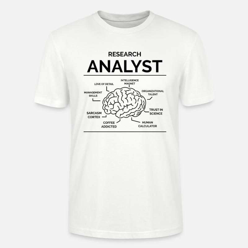 Analyste de recherche Chercheur - T-shirt bio CRAFTER Stanley Stella Unisexe - blanc