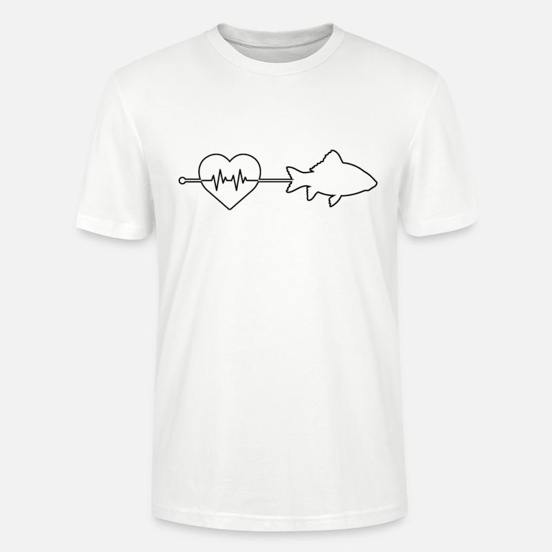 Rythme cardiaque de poisson - T-shirt bio CRAFTER Stanley Stella Unisexe - blanc