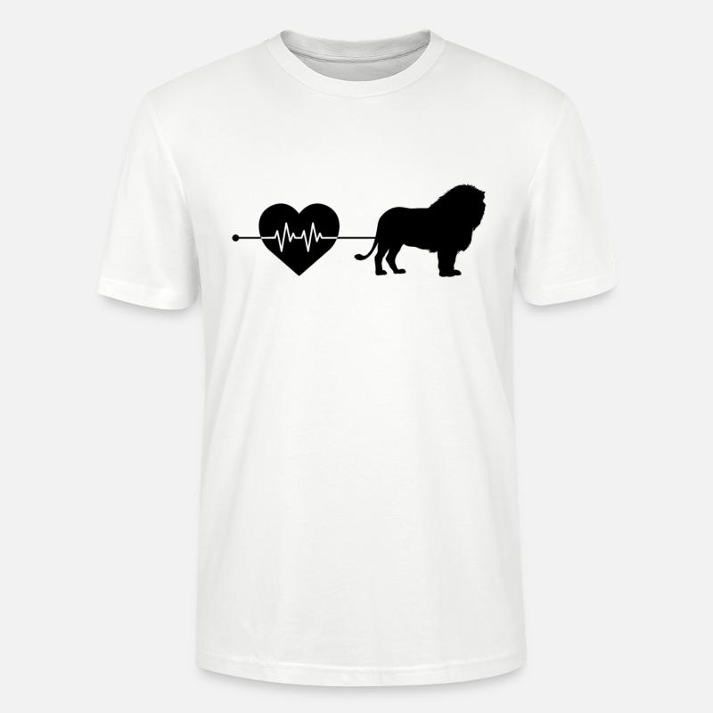Löwe Herzschlag - Stanley/Stella Unisex Bio-T-Shirt CRAFTER - Weiß