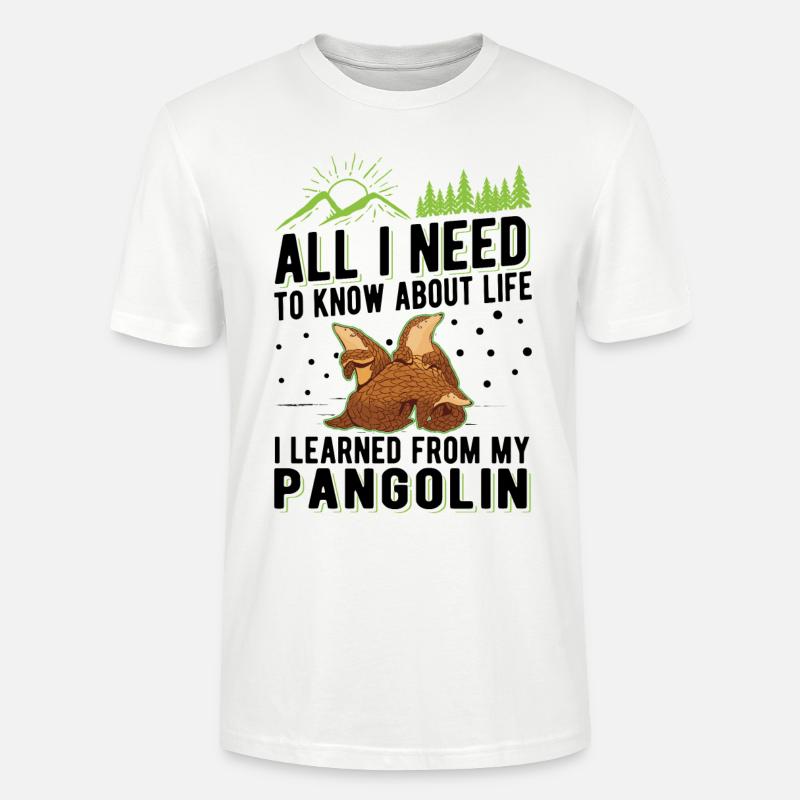 Pangolin Geschenk Schuppentier - Stanley/Stella Unisex Bio-T-Shirt CRAFTER - Weiß