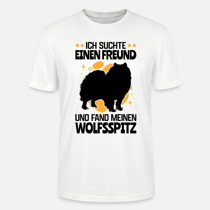 Suchte Wolfsspitz deutscher Spitz Keeshond - Stanley/Stella Unisex Bio-T-Shirt CRAFTER - Weiß