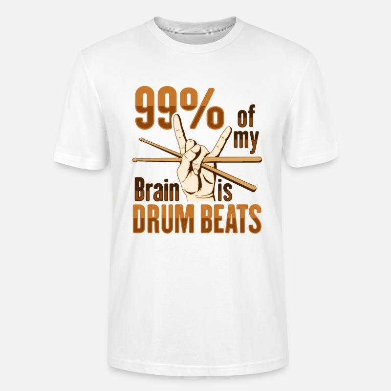 Conception de percussions de batterie - T-shirt bio CRAFTER Stanley Stella Unisexe - blanc