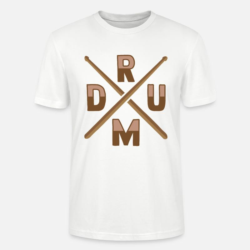 Conception de percussions de batterie - T-shirt bio CRAFTER Stanley Stella Unisexe - blanc