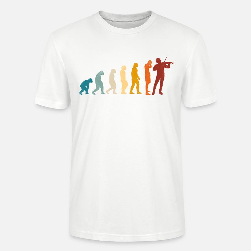 Violon Violoniste Evolution Retro - T-shirt bio CRAFTER Stanley Stella Unisexe - blanc