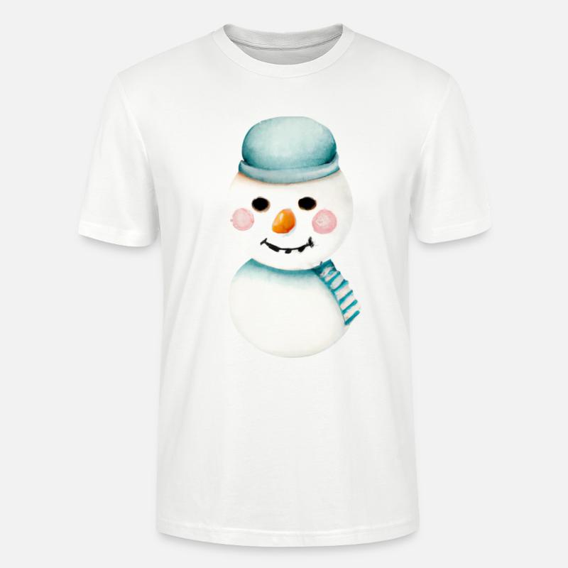 Retro Schneemann Kopf - Stanley/Stella Unisex Bio-T-Shirt CRAFTER - Weiß
