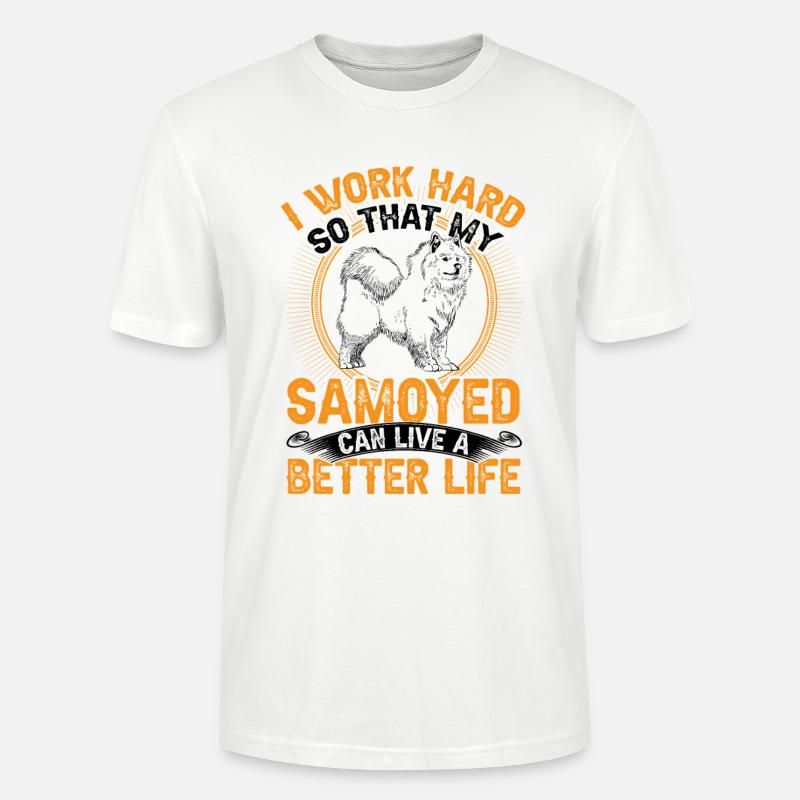 Samojede arbeite hart Samojedenspitz - Stanley/Stella Unisex Bio-T-Shirt CRAFTER - Weiß