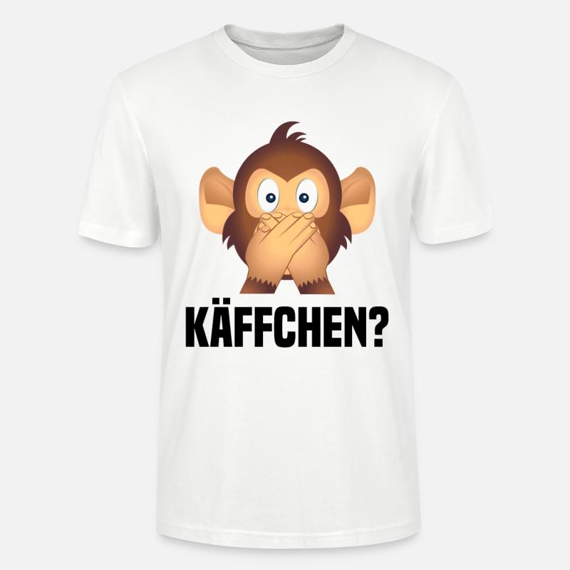 Käffchen? Lustiger Affe - Stanley/Stella Unisex Bio-T-Shirt CRAFTER - Weiß