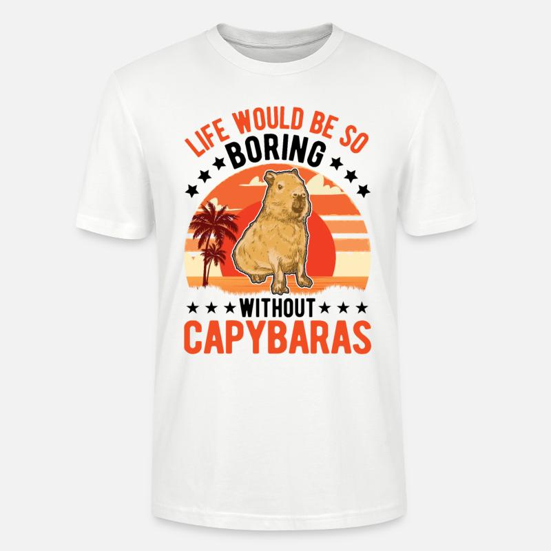 Capybara Gift Capibara capybara - Stanley/Stella CRAFTER Unisex Organic T-Shirt - white