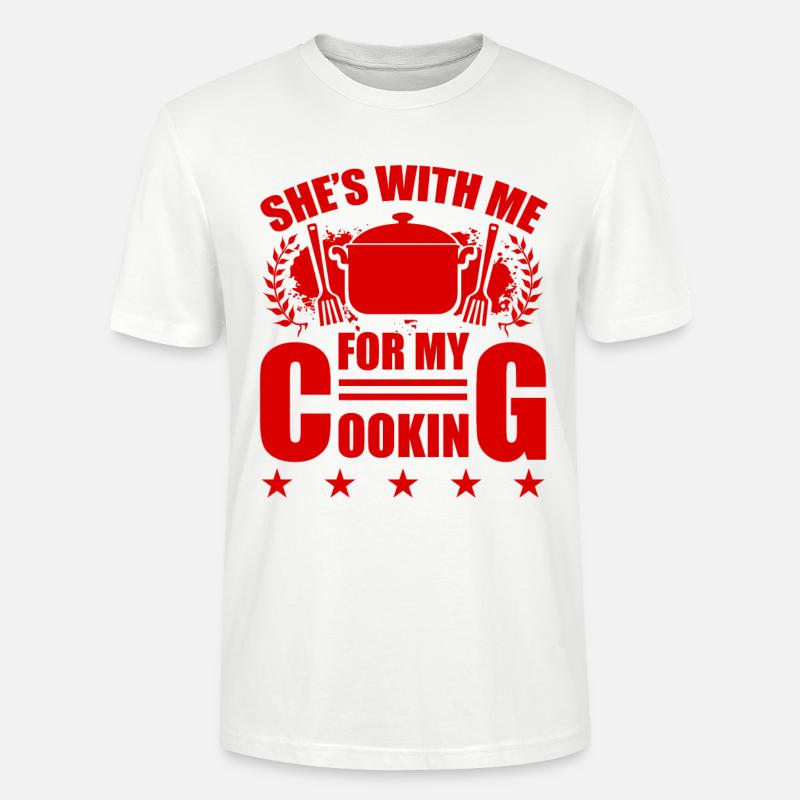 sie ist mit mir kochen - Stanley/Stella Unisex Bio-T-Shirt CRAFTER - Weiß