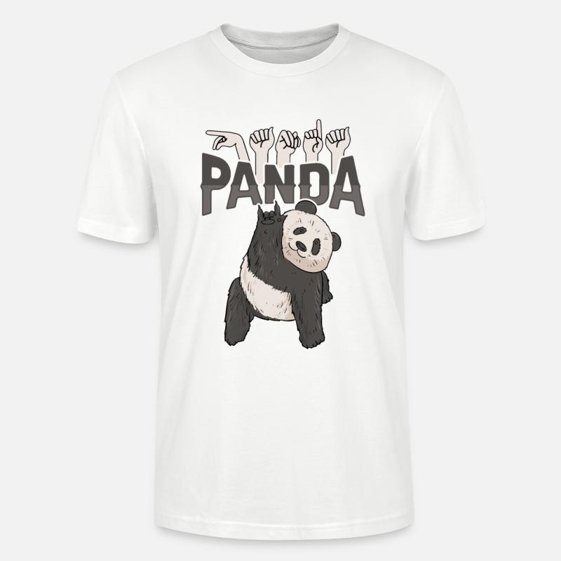 ILY Panda ASL viittomakieli - Stanley/Stella CRAFTER unisex luomu-t-paita - valkoinen