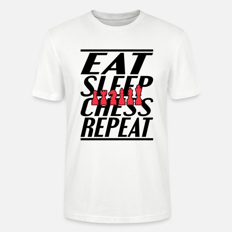 Nourriture Dormir Échecs - T-shirt bio CRAFTER Stanley Stella Unisexe - blanc