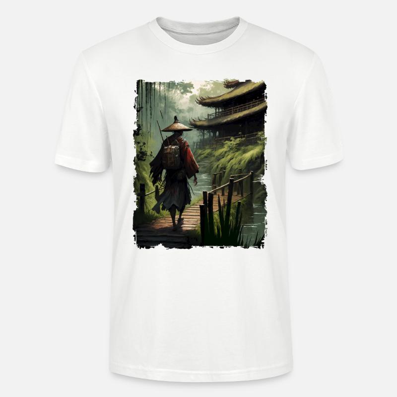 Samurai Japanischer Tempel Brücke Fluss - Stanley/Stella Unisex Bio-T-Shirt CRAFTER - Weiß
