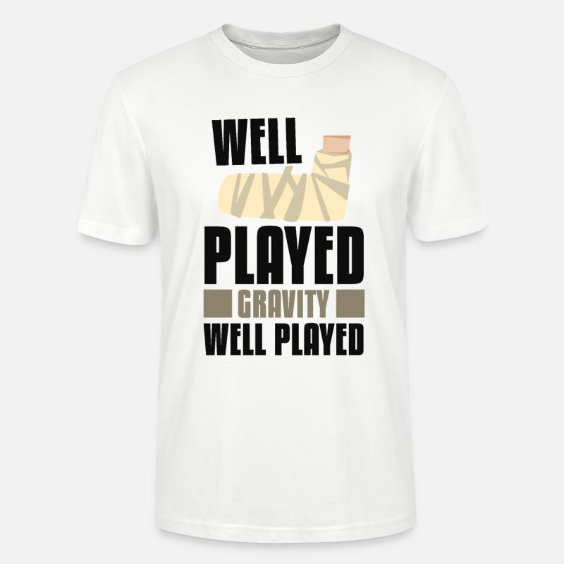 Well-Played Gravity Bone Elbow Hand - Stanley/Stella CRAFTER Unisex Organic T-Shirt - white