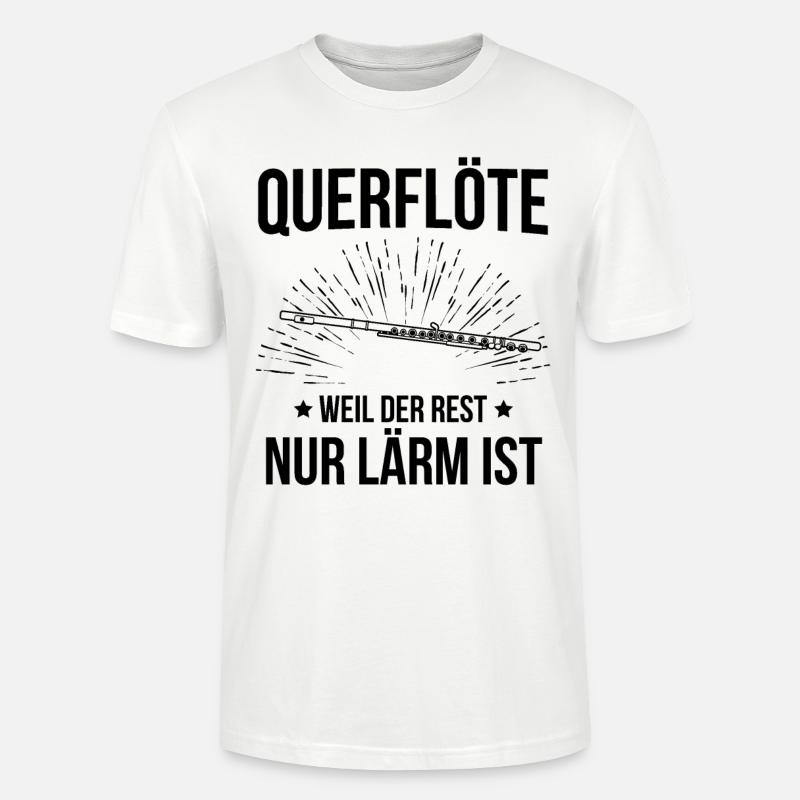 Querflöte Querflötenspieler Querflötist - Stanley/Stella Unisex Bio-T-Shirt CRAFTER - Weiß