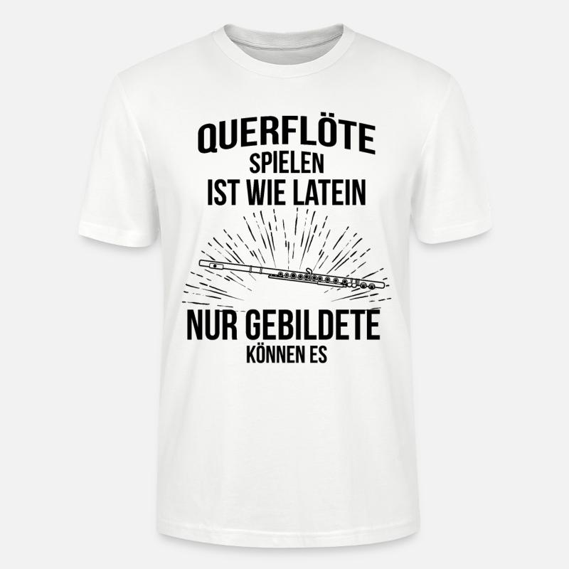 Querflöte Querflötenspieler Querflötist - Stanley/Stella Unisex Bio-T-Shirt CRAFTER - Weiß