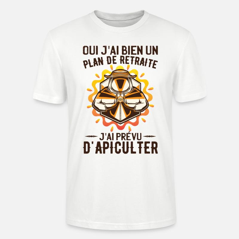Plan De Retraite Apiculter - T-shirt bio CRAFTER Stanley Stella Unisexe - blanc
