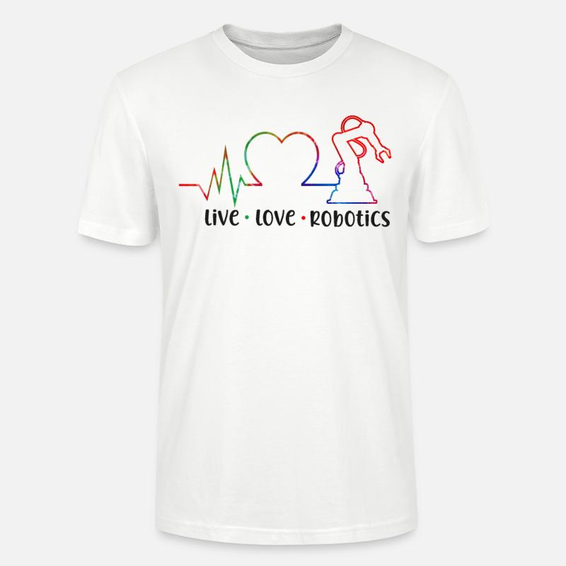 Robot Robotics Engineer Tie Dye - Stanley/Stella Unisex Bio-T-Shirt CRAFTER - Weiß
