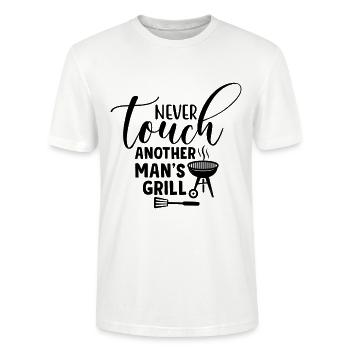 Never Touch Another Man's Grill - Stanley/Stella CRAFTER Unisex Organic T-Shirt - white - Front - Alina (178cm) & Michal (187cm)