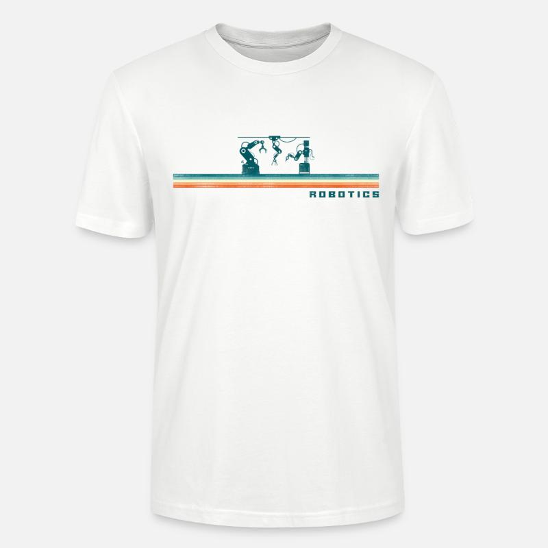 Robot Robotics Engineer Retro - Stanley/Stella CRAFTER Unisex Organic T-Shirt - white