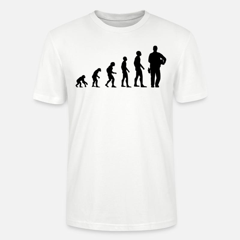 Postman Evolution Courier Postman Gift - Stanley/Stella CRAFTER Unisex Organic T-Shirt - white